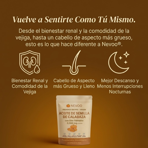 Nevoo Cápsulas Blandas de Aceite de Semilla de Calabaza
