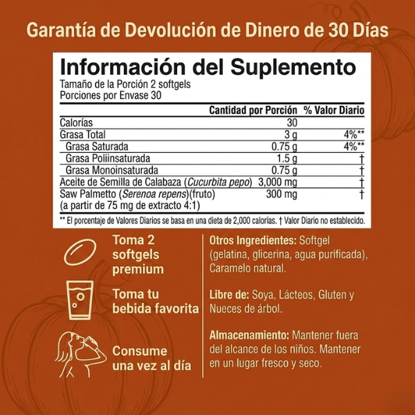 Nevoo Cápsulas Blandas de Aceite de Semilla de Calabaza