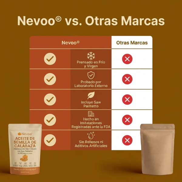 Nevoo Cápsulas Blandas de Aceite de Semilla de Calabaza